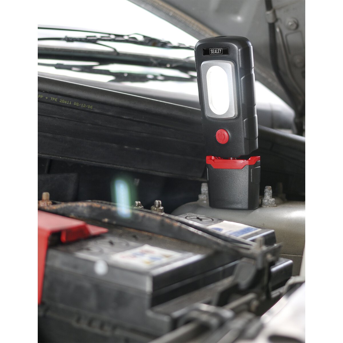 Rechargeable 360° Inspection Lamp 3W COB + 1W LED Black Lithium-Polymer