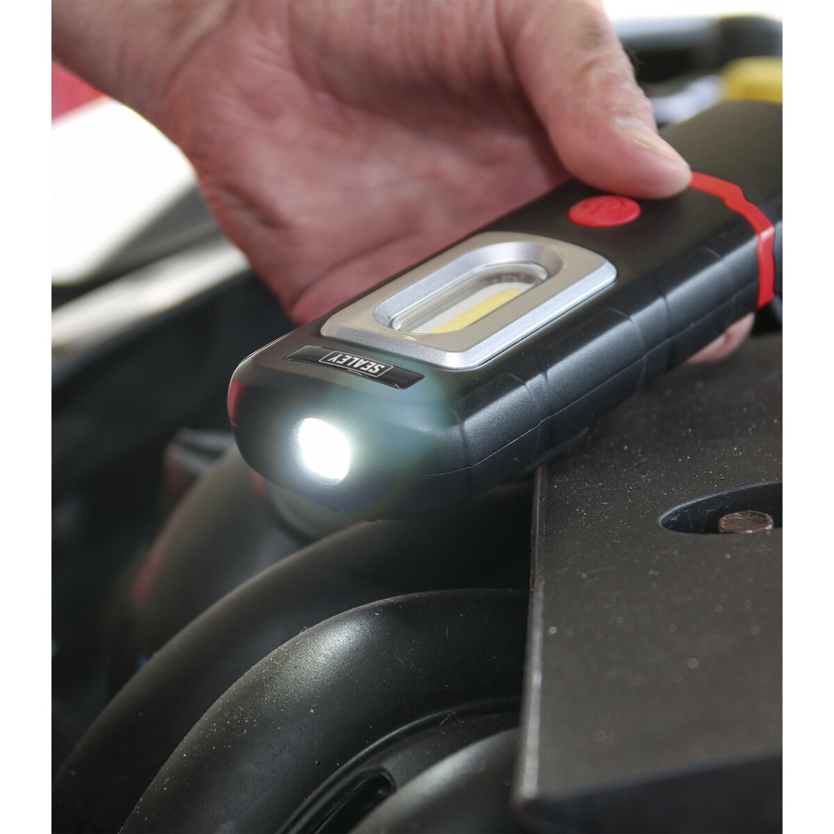 Rechargeable 360° Inspection Lamp 3W COB + 1W LED Black Lithium-Polymer