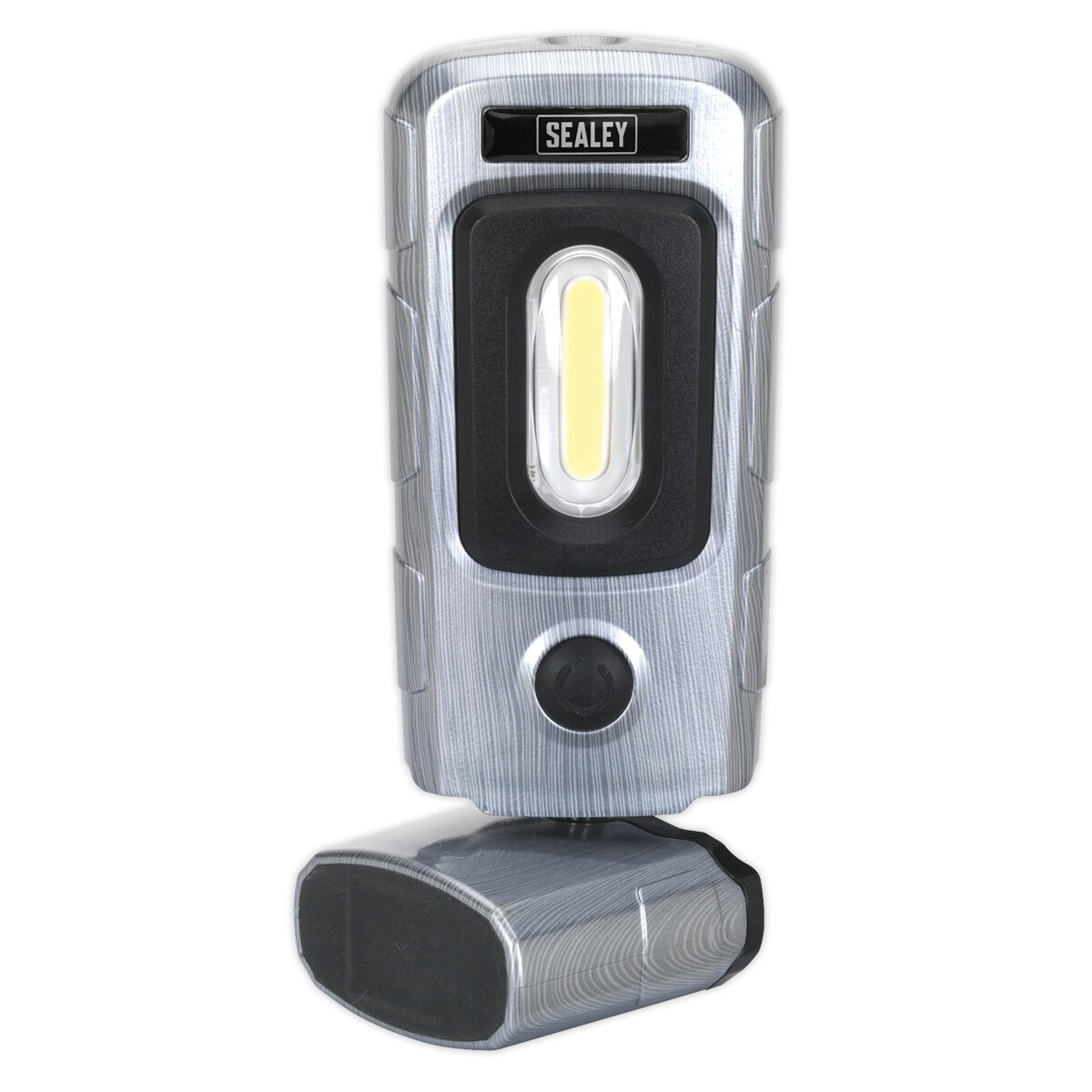 Rechargeable 360° Inspection Lamp 3W COB + 1W LED Brushed Aluminium Effect