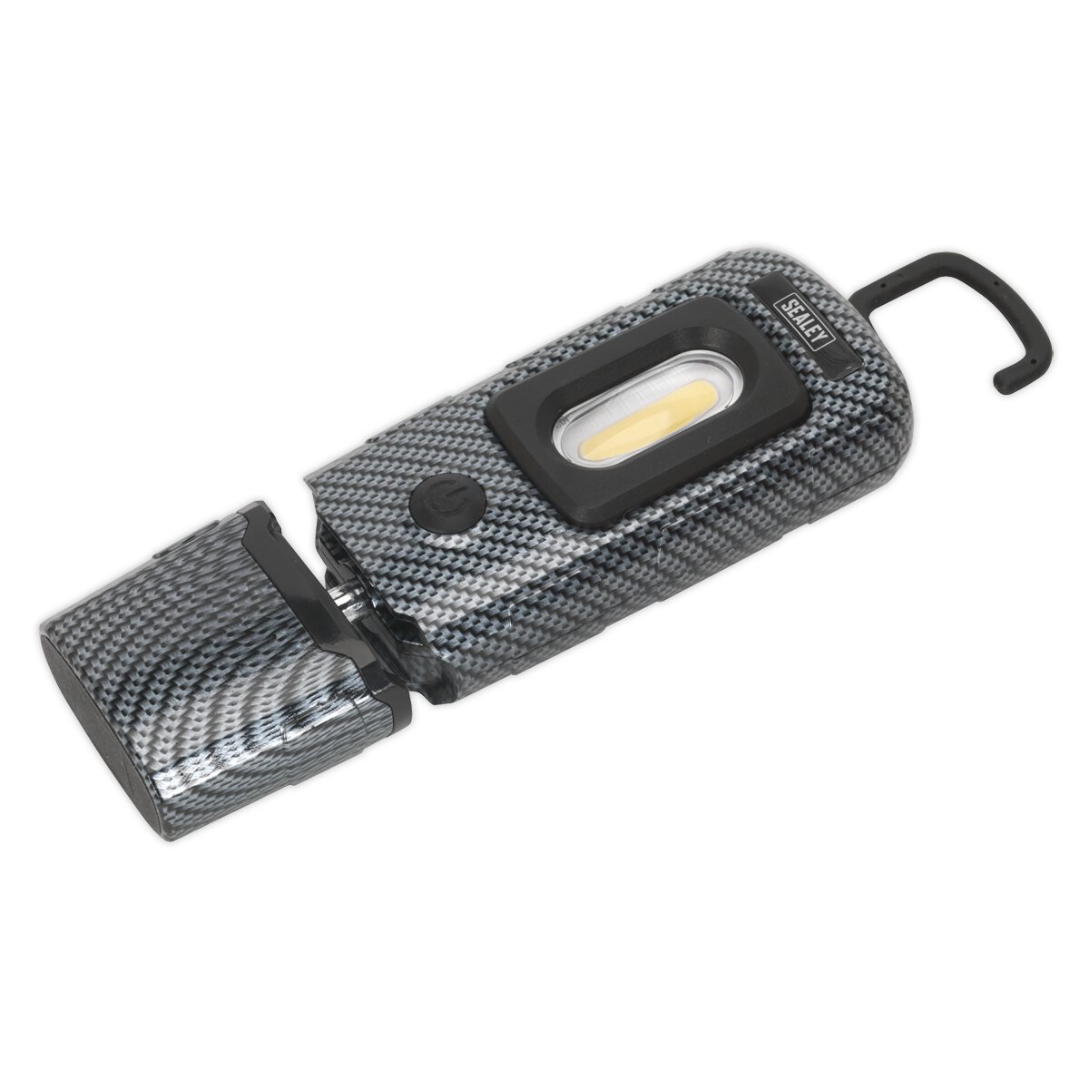 Rechargeable 360° Inspection Lamp 2W COB + 1W LED Carbon Fibre Effect