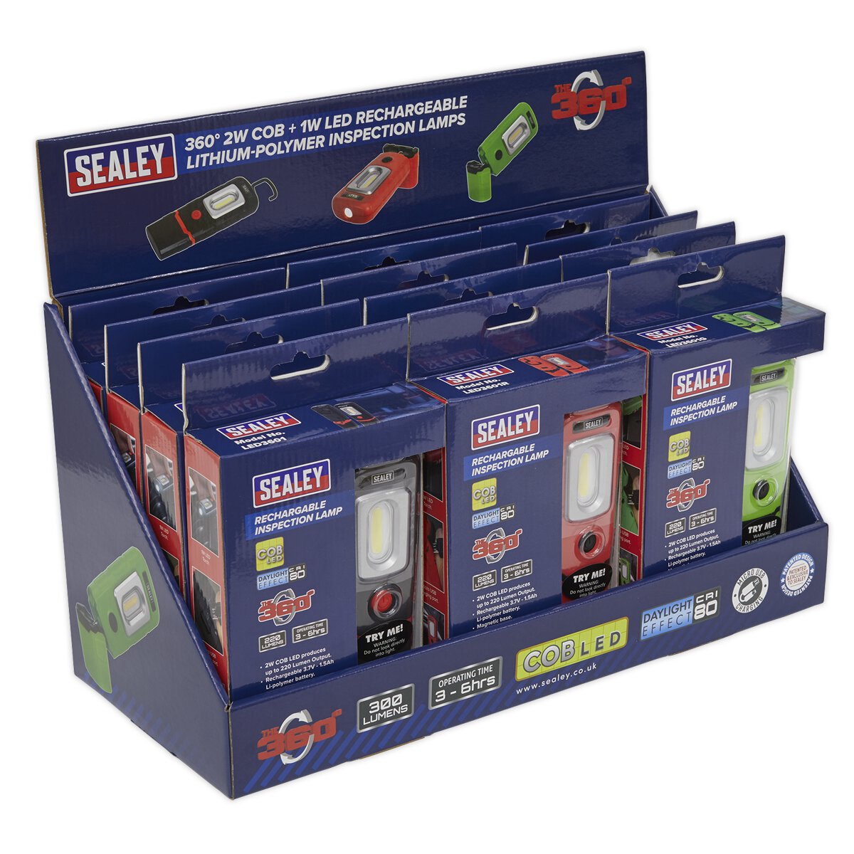 LED3601 Series Inspection Lamp Combination - Display Pack of 12