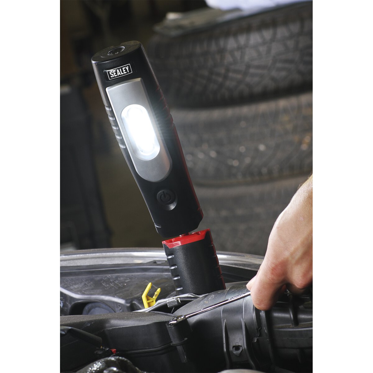 Rechargeable 360° Inspection Lamp 7 SMD + 3W LED Black Lithium-ion