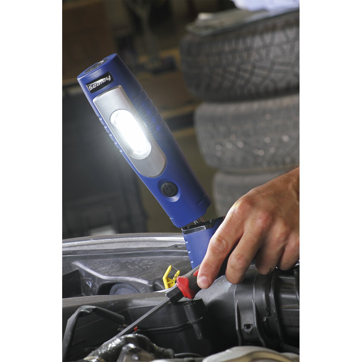 Rechargeable 360° Inspection Lamp 7 SMD + 3W LED Blue Lithium-ion