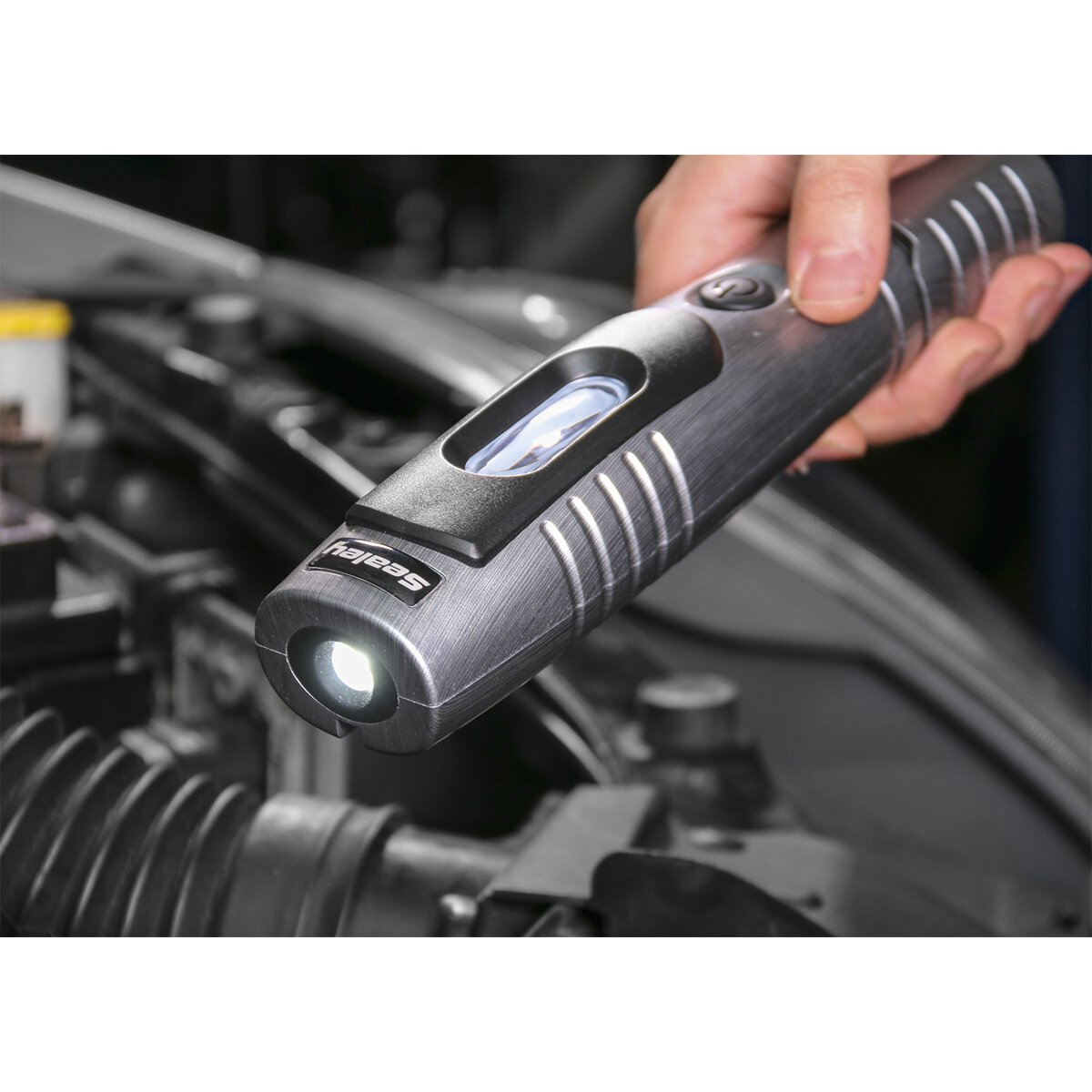 Rechargeable 360° Inspection Lamp 7 SMD + 3W LED Brushed Aluminium Lithium-ion