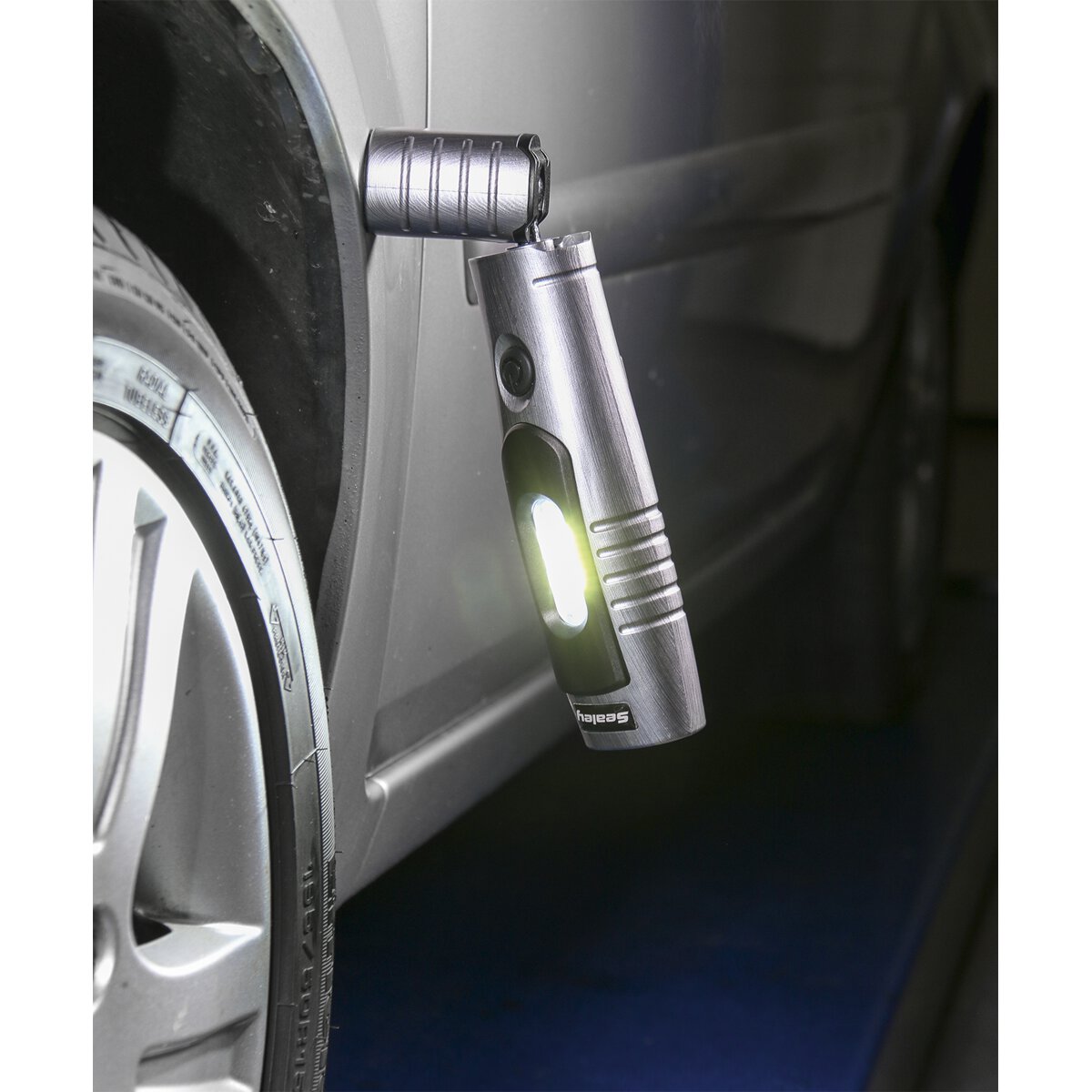 Rechargeable 360° Inspection Lamp 7 SMD + 3W LED Brushed Aluminium Lithium-ion