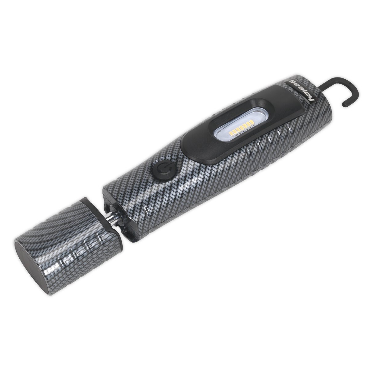 Rechargeable 360° Inspection Lamp 7 SMD + 3W LED Carbon Fibre Effect Lithium-ion