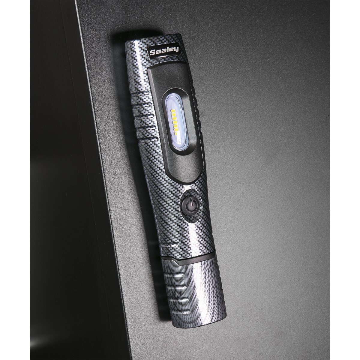 Rechargeable 360° Inspection Lamp 7 SMD + 3W LED Carbon Fibre Effect Lithium-ion