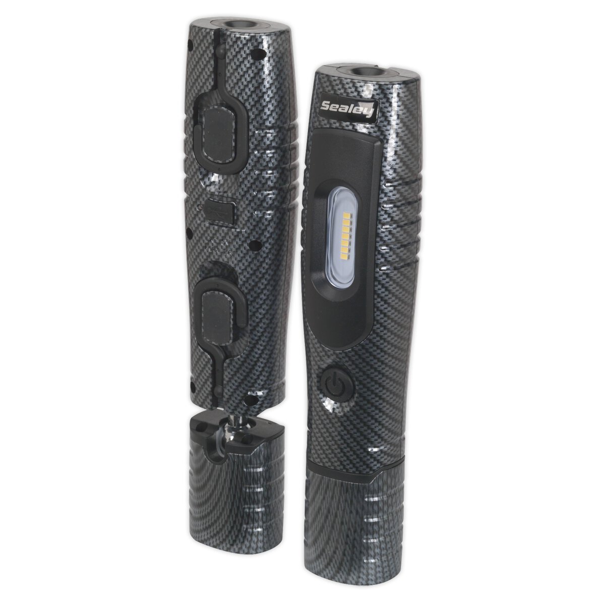 Rechargeable 360° Inspection Lamp 7 SMD + 3W LED Carbon Fibre Effect Lithium-ion