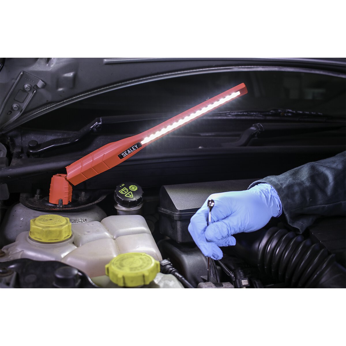Rechargeable 360° Slim Inspection Lamp 16 SMD LED + 1W LED Red Lithium-ion