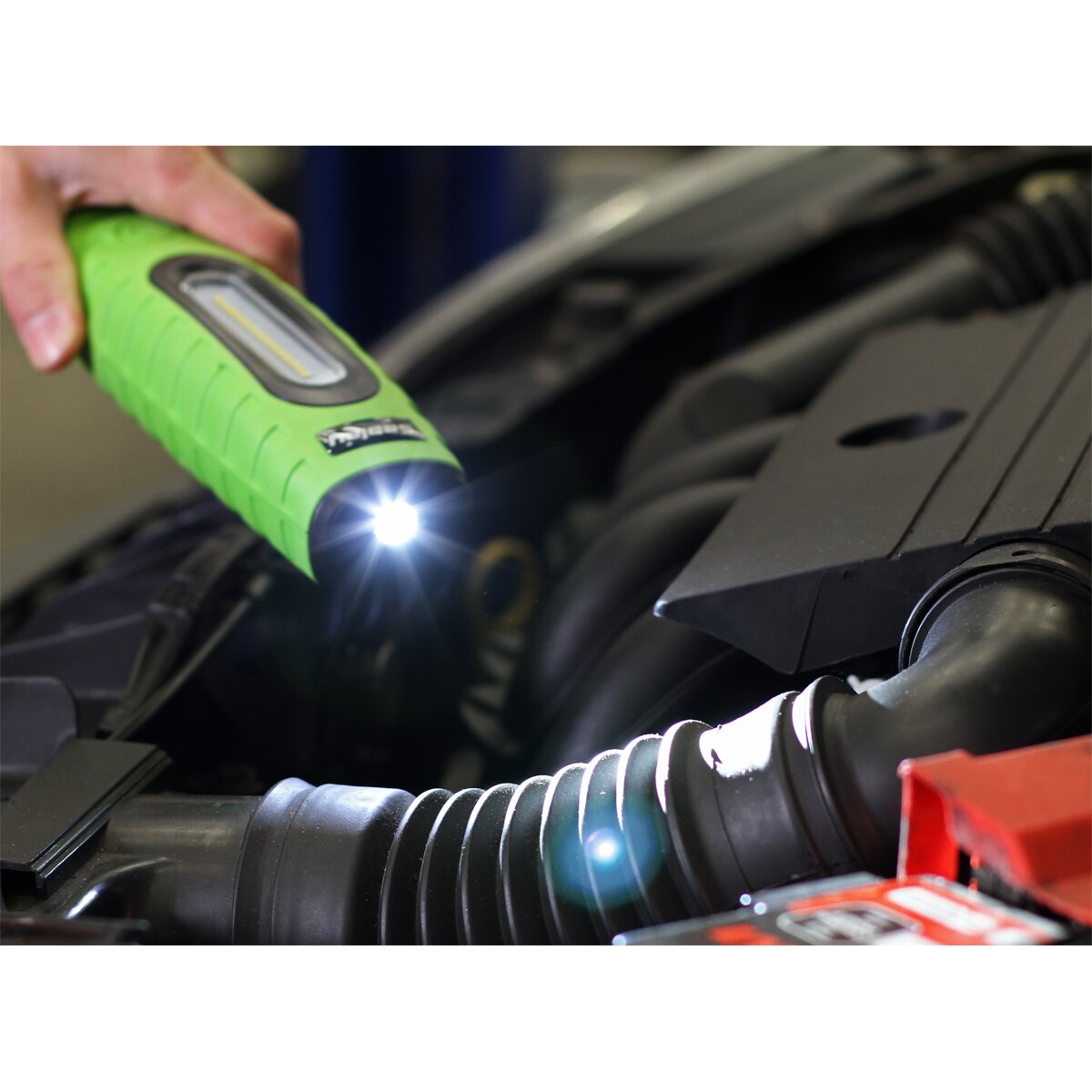 Rechargeable 360° Inspection Lamp 16 SMD LED + 3W LED Green 2 x Lithium-ion