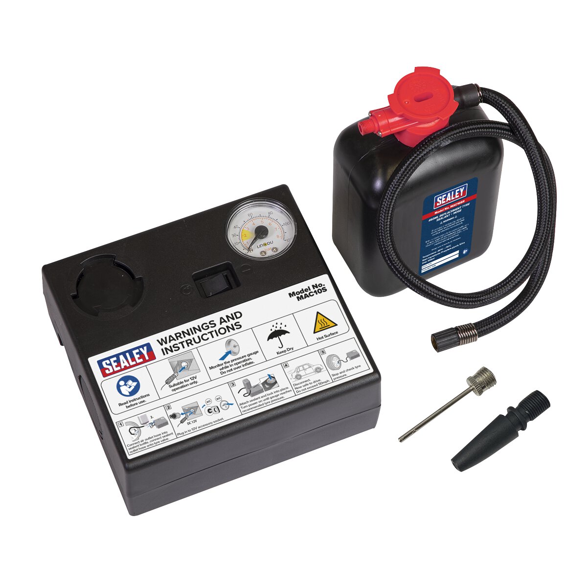 Tyre Inflator 12V + Emergency Puncture Sealant Kit