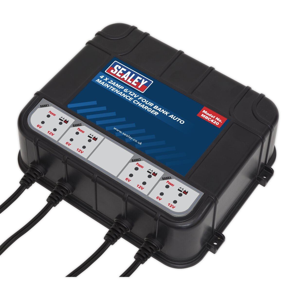 Four Bank 6/12V 8Amp (4 x 2A) Auto Maintenance Charger