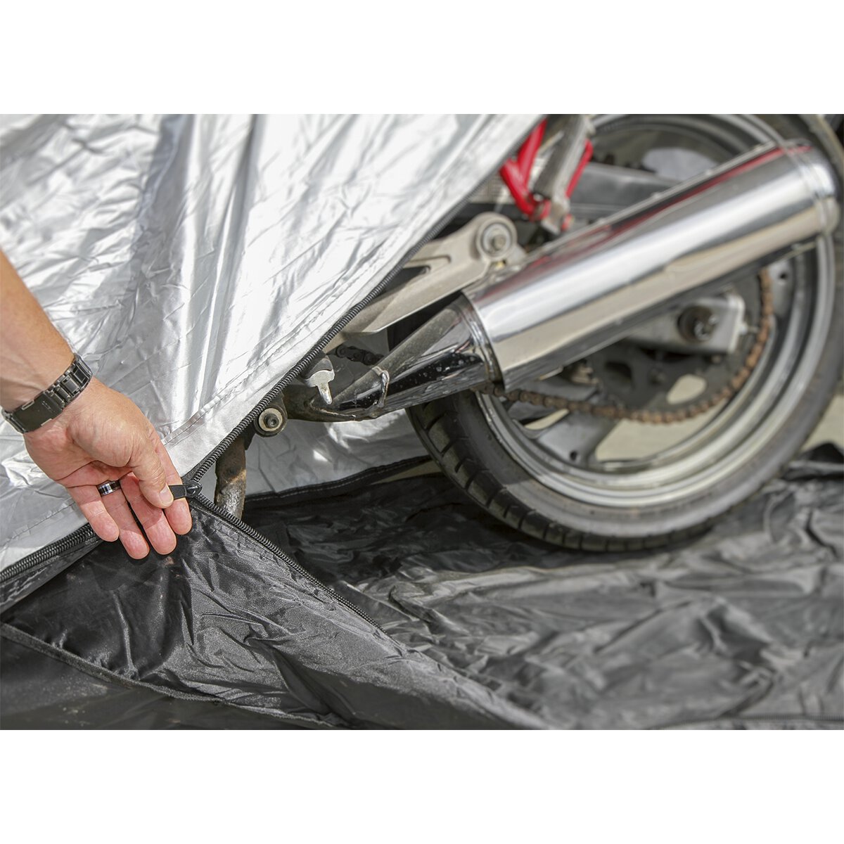 Motorcycle Coverall - Large with Solar Panel Pocket