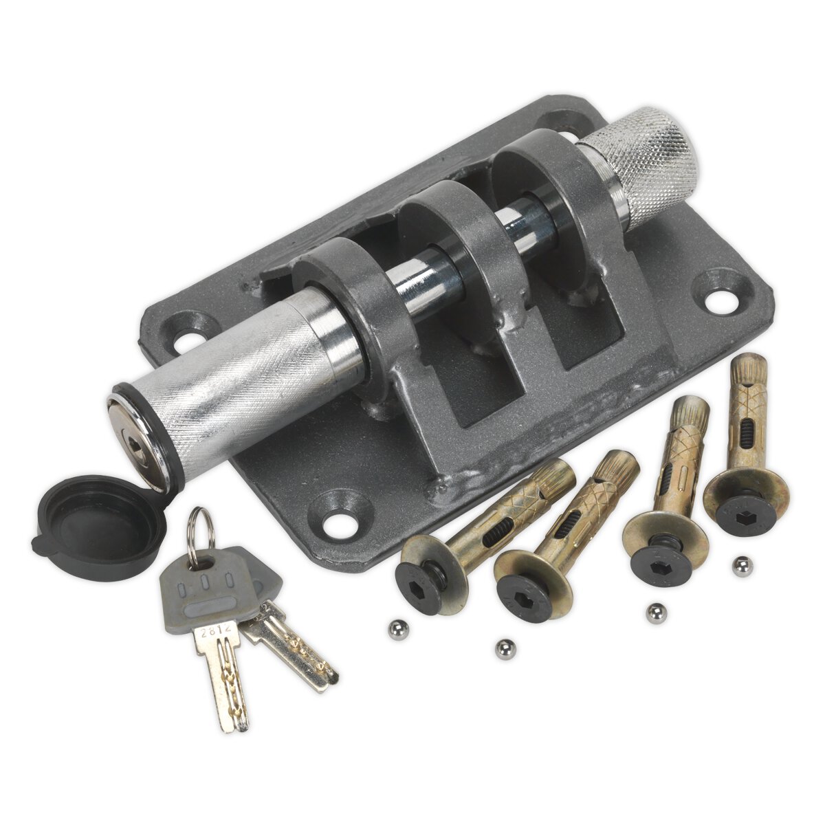 Motorcycle Locking Ground Anchor - 4 Security Bolts