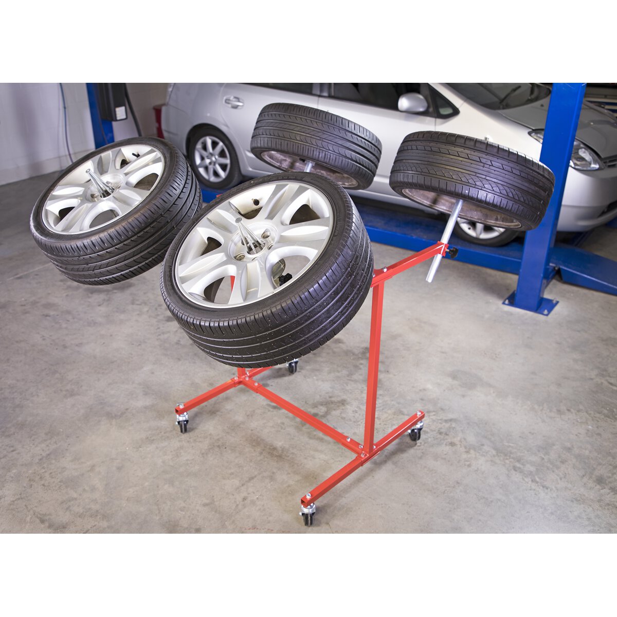 Alloy Wheel Painting/Repair Stand Heavy-Duty - 4 Wheel Capacity