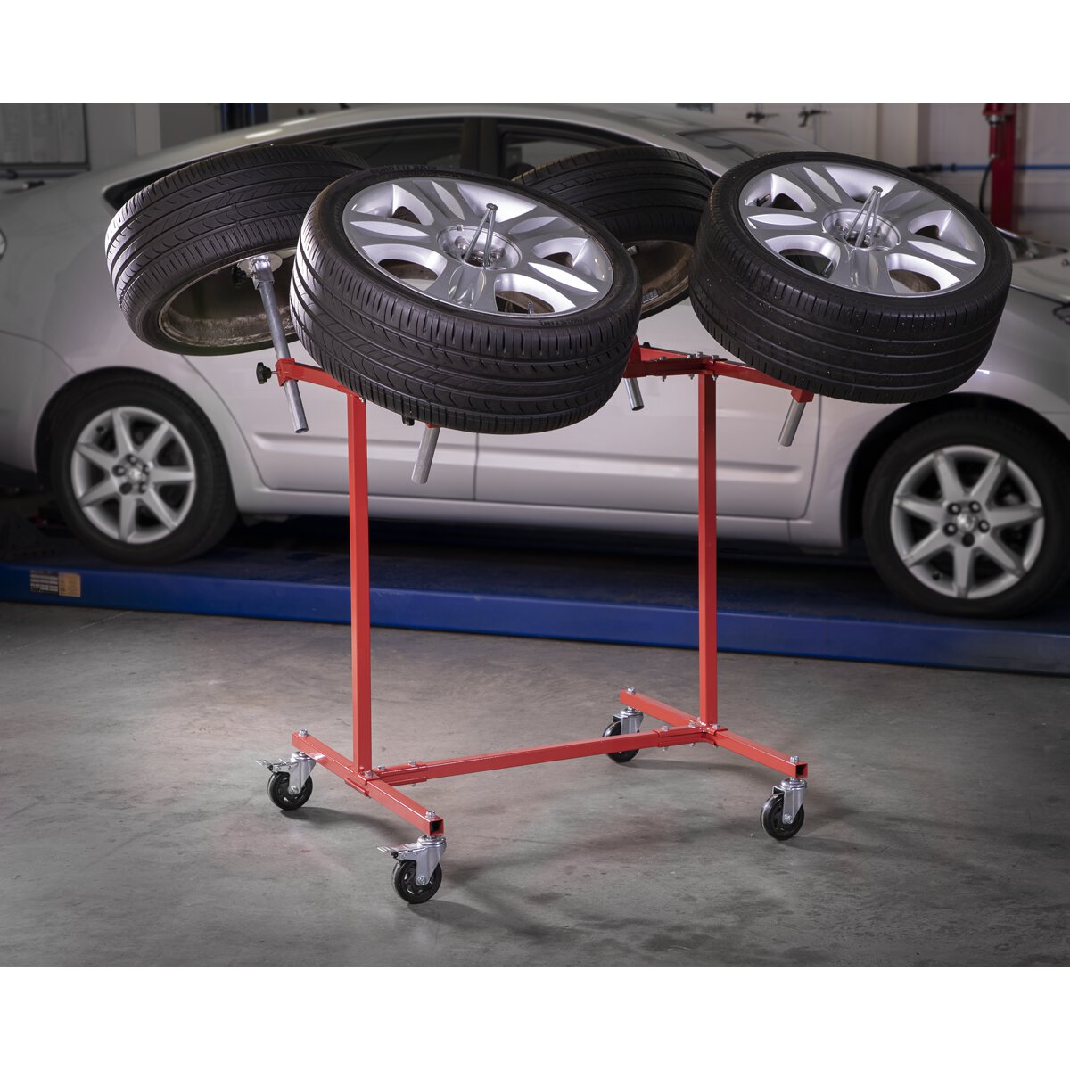 Alloy Wheel Painting/Repair Stand Heavy-Duty - 4 Wheel Capacity