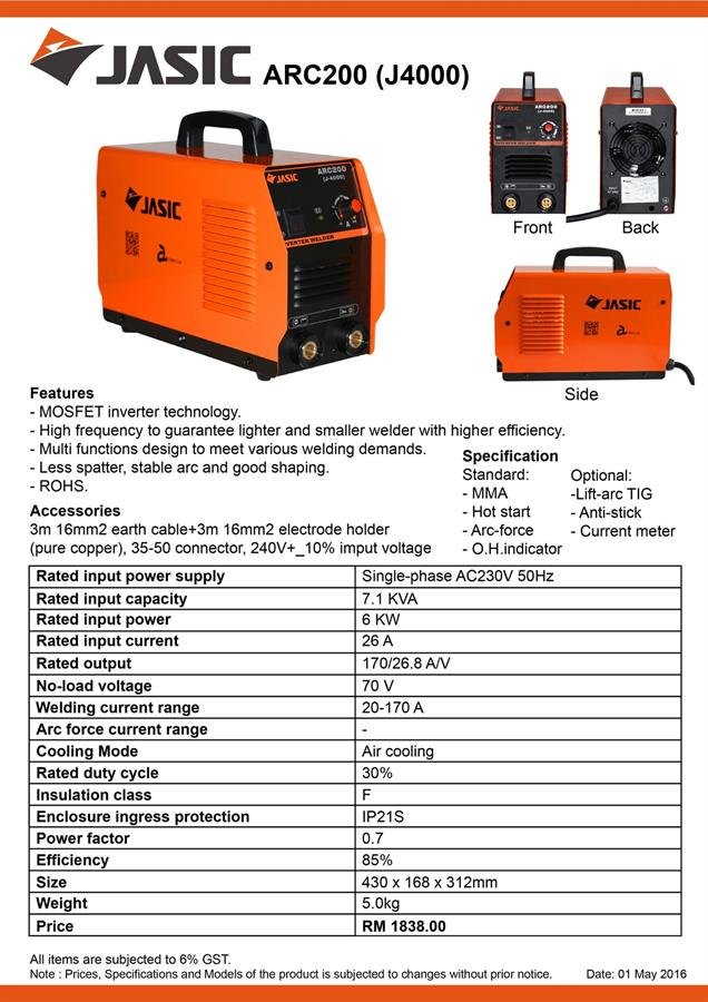 Jasic ARC200 (J4000) Welding