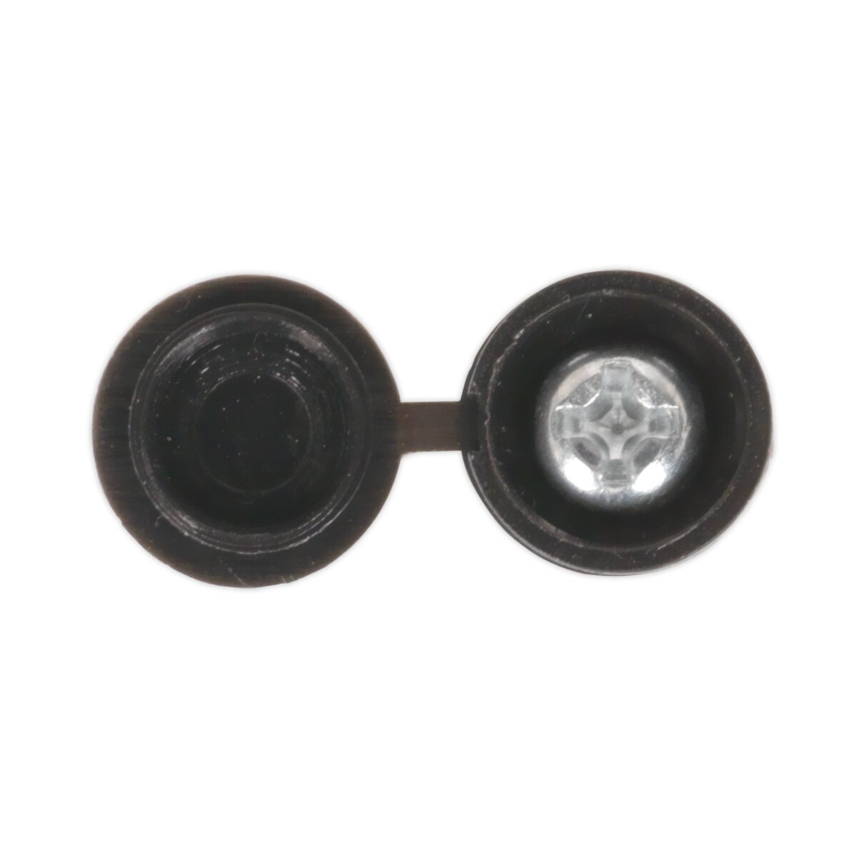 Numberplate Screw & Flip Cap 4.2 x 19mm Black Pack of 50
