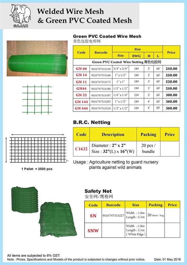 Green PVC Coated Mesh