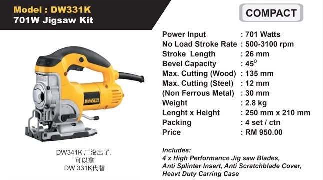 DeWalt Power Tools Jigsaw Kit