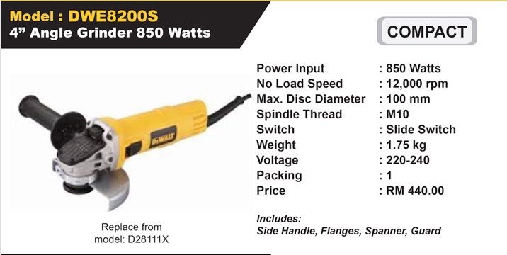 DeWalt Power Tools Angle Grinder