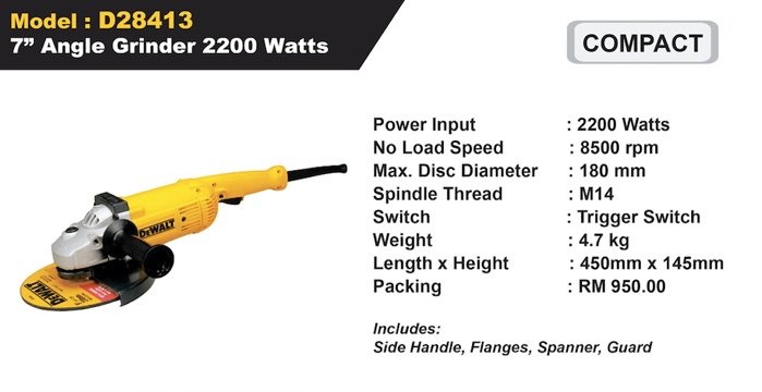 DeWalt Power Tools Angle Grinder