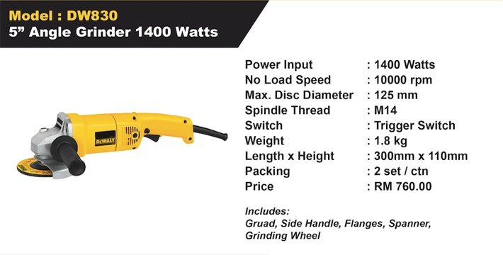 DeWalt Power Tools Angle Grinder