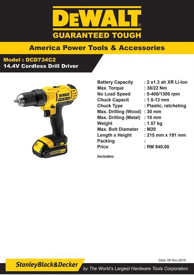 DeWalt Power Tools Cordless Drill Driver