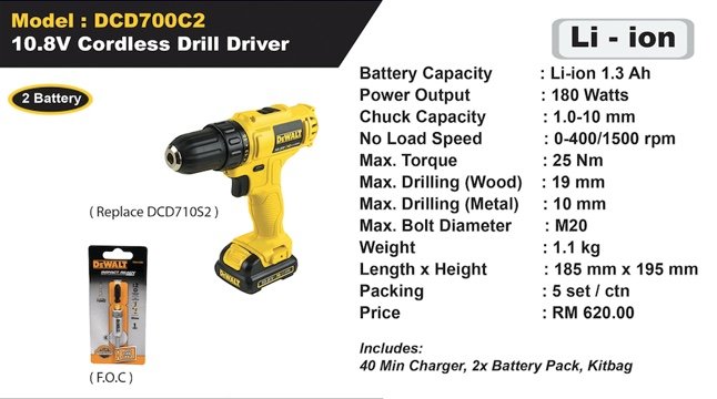DeWalt Power Tools Cordless Drill Driver