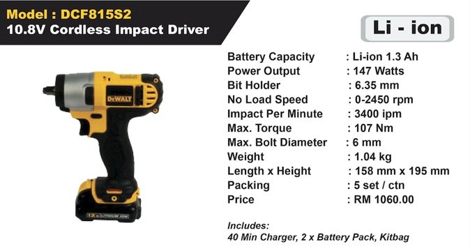 DeWalt Power Tools Cordless Impact Wrench