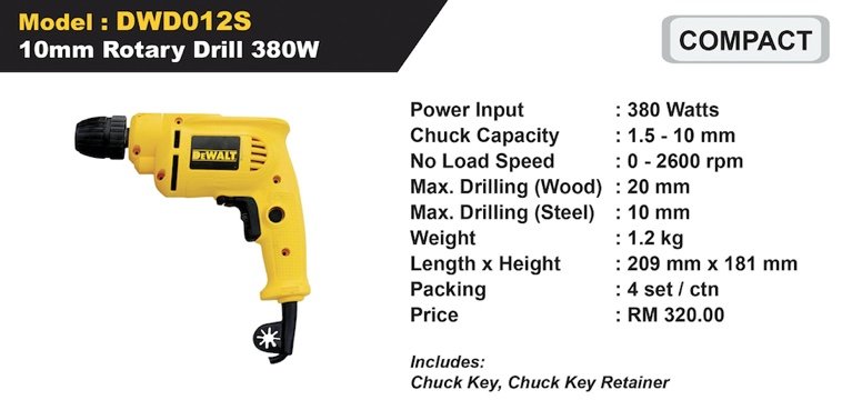 DeWalt Power Tools Rotary Drill