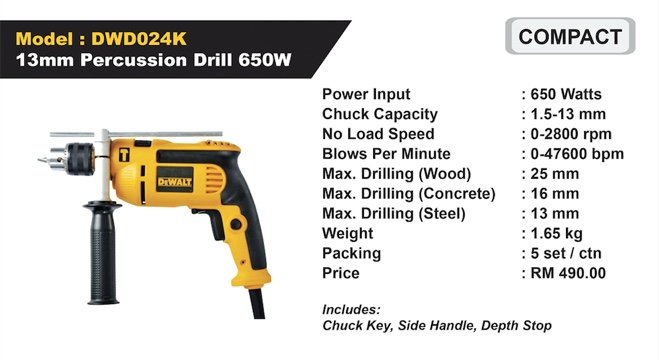 DeWalt Power Tools Percussion Drill