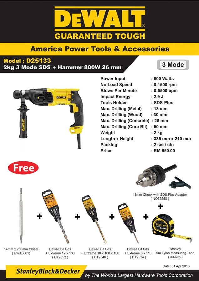 DeWalt Power Tools 3 Mode SDS & Hammer