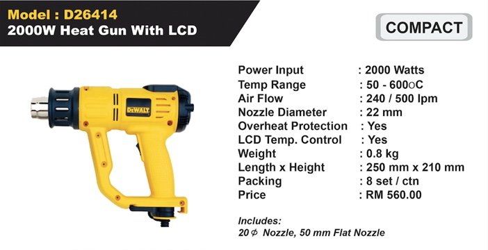 DeWalt Power Tools Heat Gun With LCD