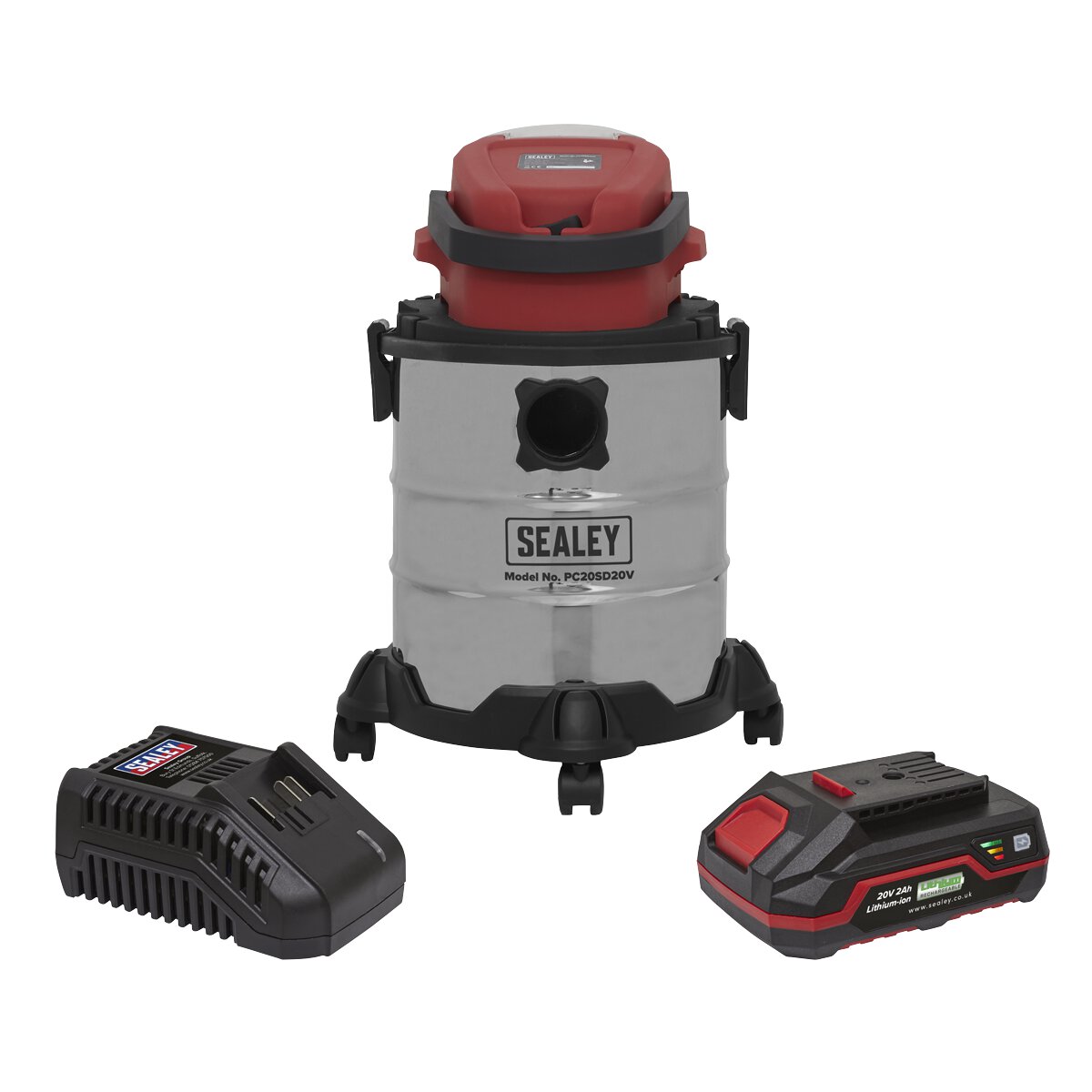 Vacuum Cleaner 20L Wet & Dry Cordless 20V with 2Ah Battery & Charger