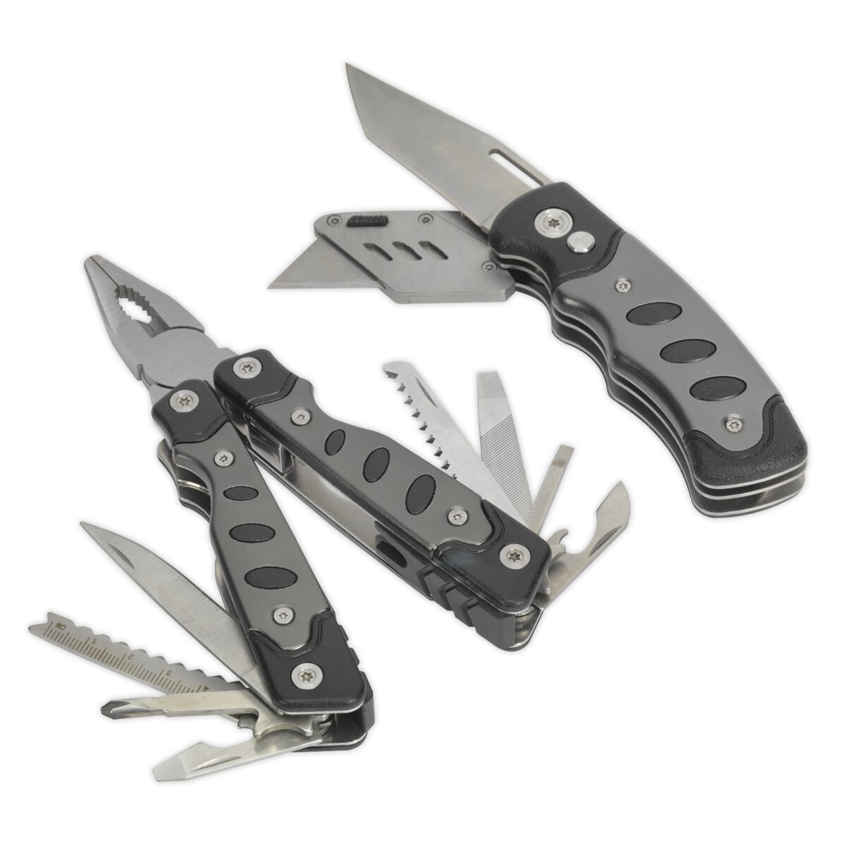 Multi-Tool & Twin Blade Knife Set 2pc 15 Function