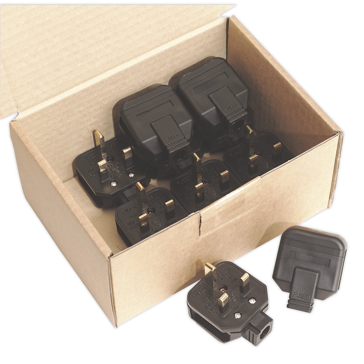 Rubber Plug 13Amp Heavy-Duty Pack of 10