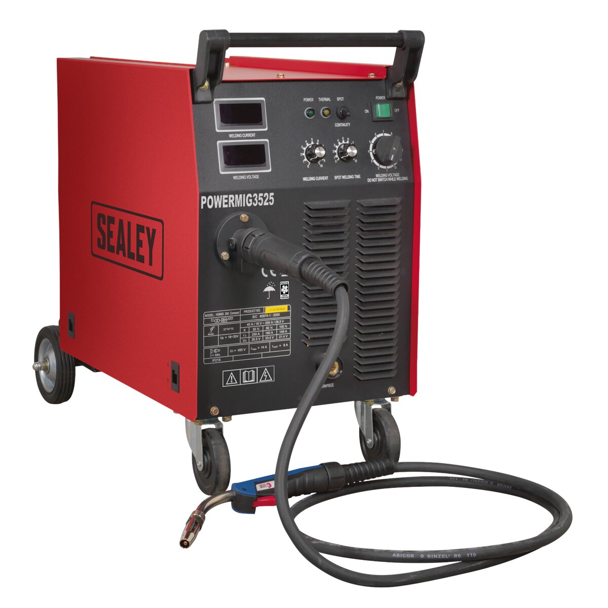 Professional MIG Welder 250A 415V 3ph with Binzel® Euro Torch