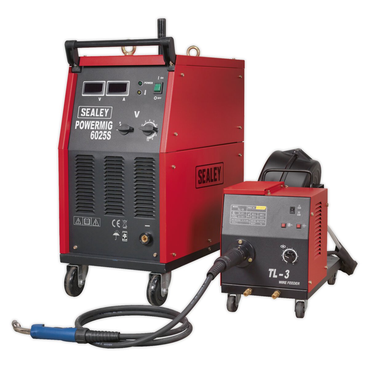 Professional MIG Welder 250Amp 415V 3ph with Binzel® Euro Torch & Portable Wire Drive