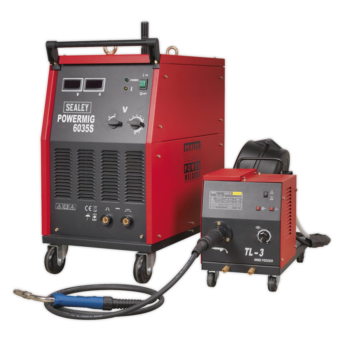 Professional MIG Welder 350Amp 415V 3ph with Binzel® Euro Torch & Portable Wire Drive