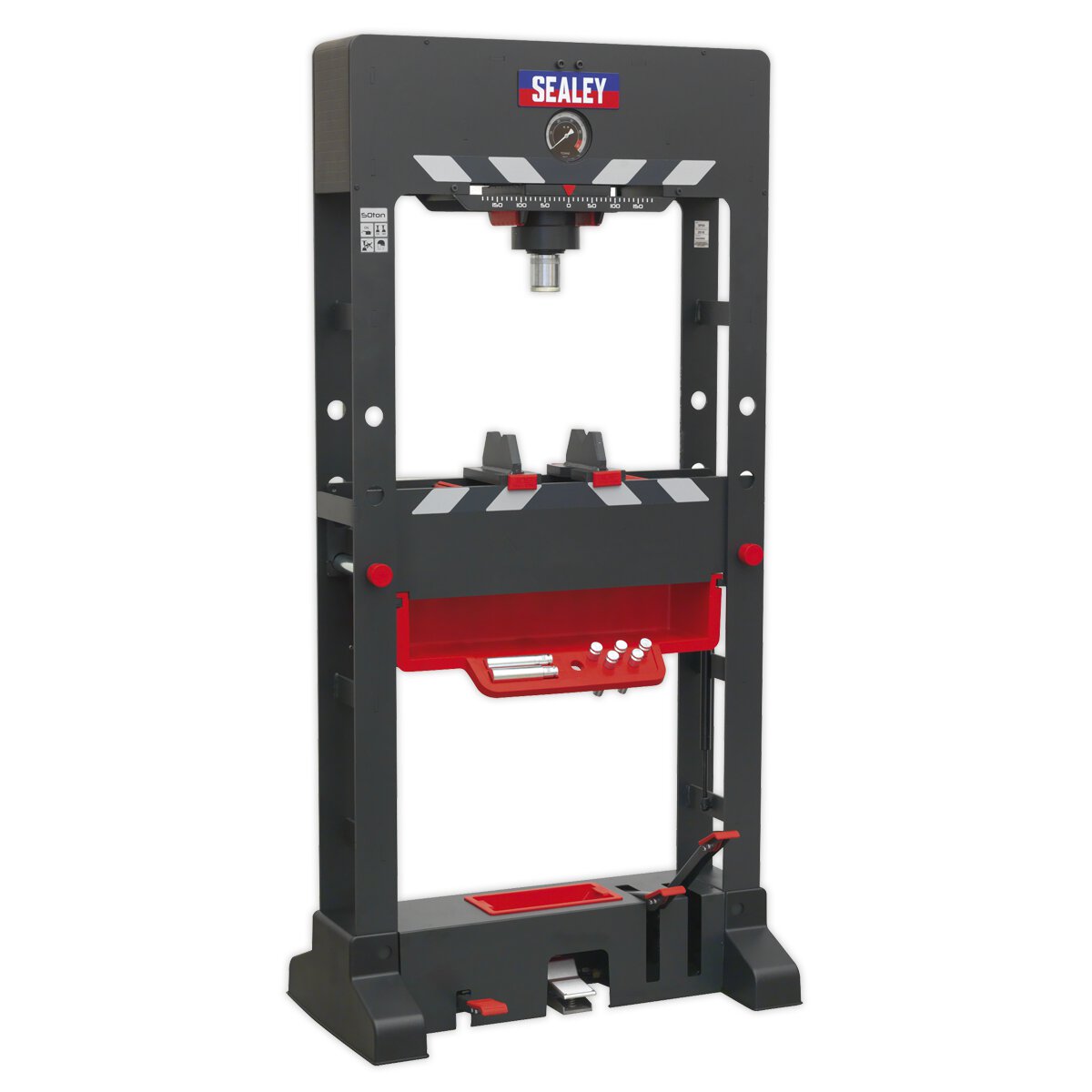 Premier Air/Hydraulic Press 50tonne Floor Type with Sliding Ram and Foot Pedal