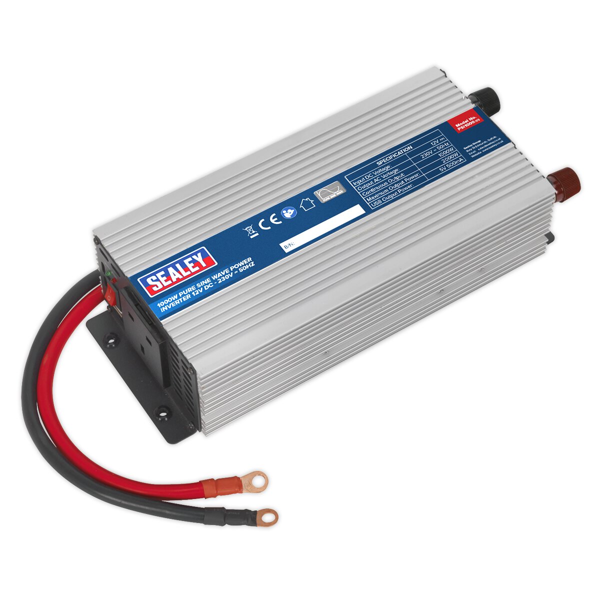 Power Inverter Pure Sine Wave 1000W 12V DC - 230V 50Hz