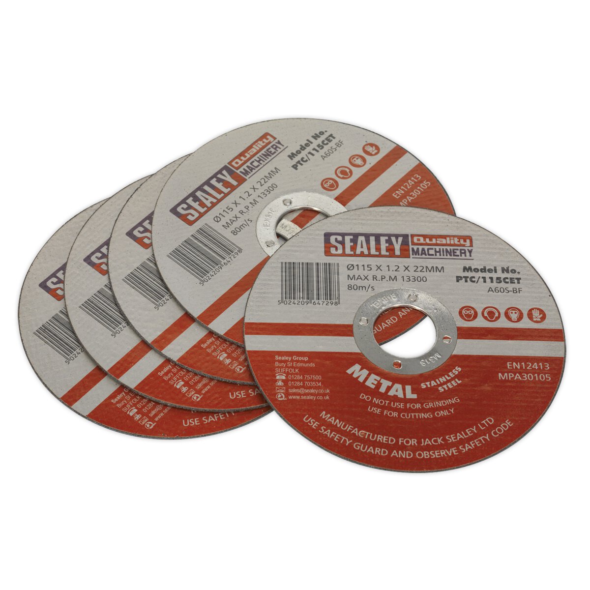 Cutting Disc Ø115 x 1.2mm 22mm Bore Pack of 5
