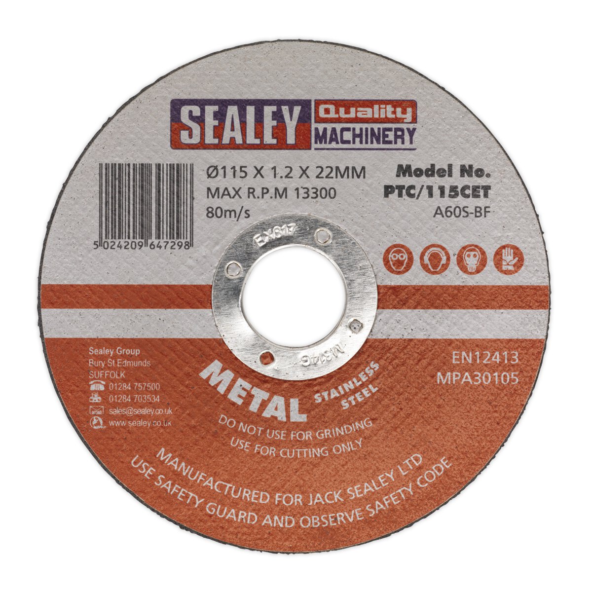 Cutting Disc Ø115 x 1.2mm 22mm Bore Pack of 5
