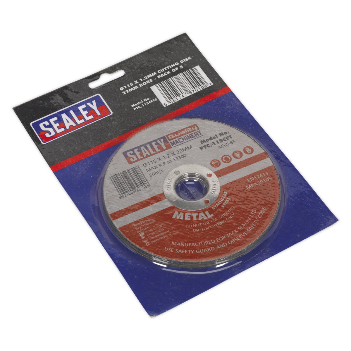 Cutting Disc Ø115 x 1.2mm 22mm Bore Pack of 5