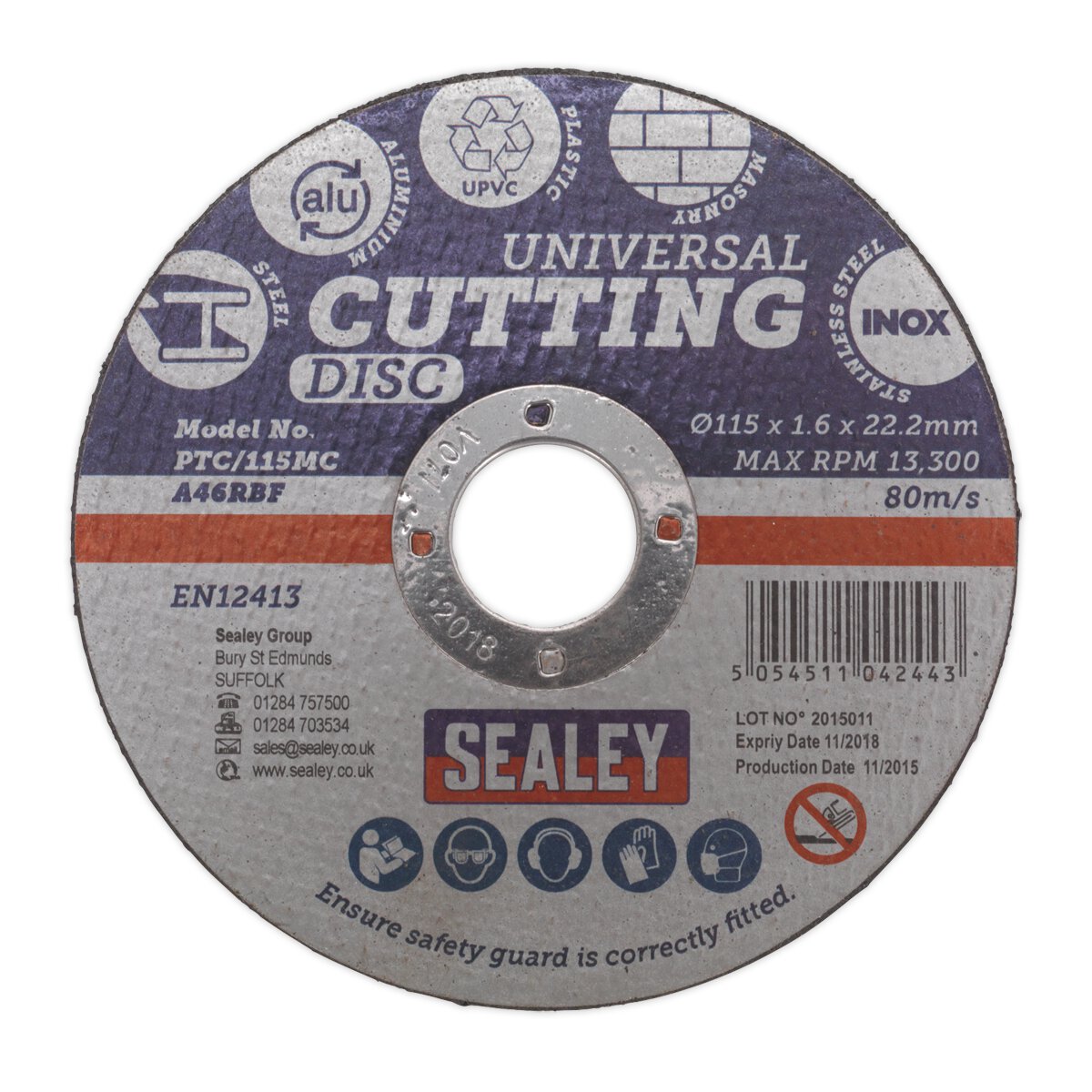 Multipurpose Cutting Disc Ø115 x 1.6mm Ø22.2mm Bore