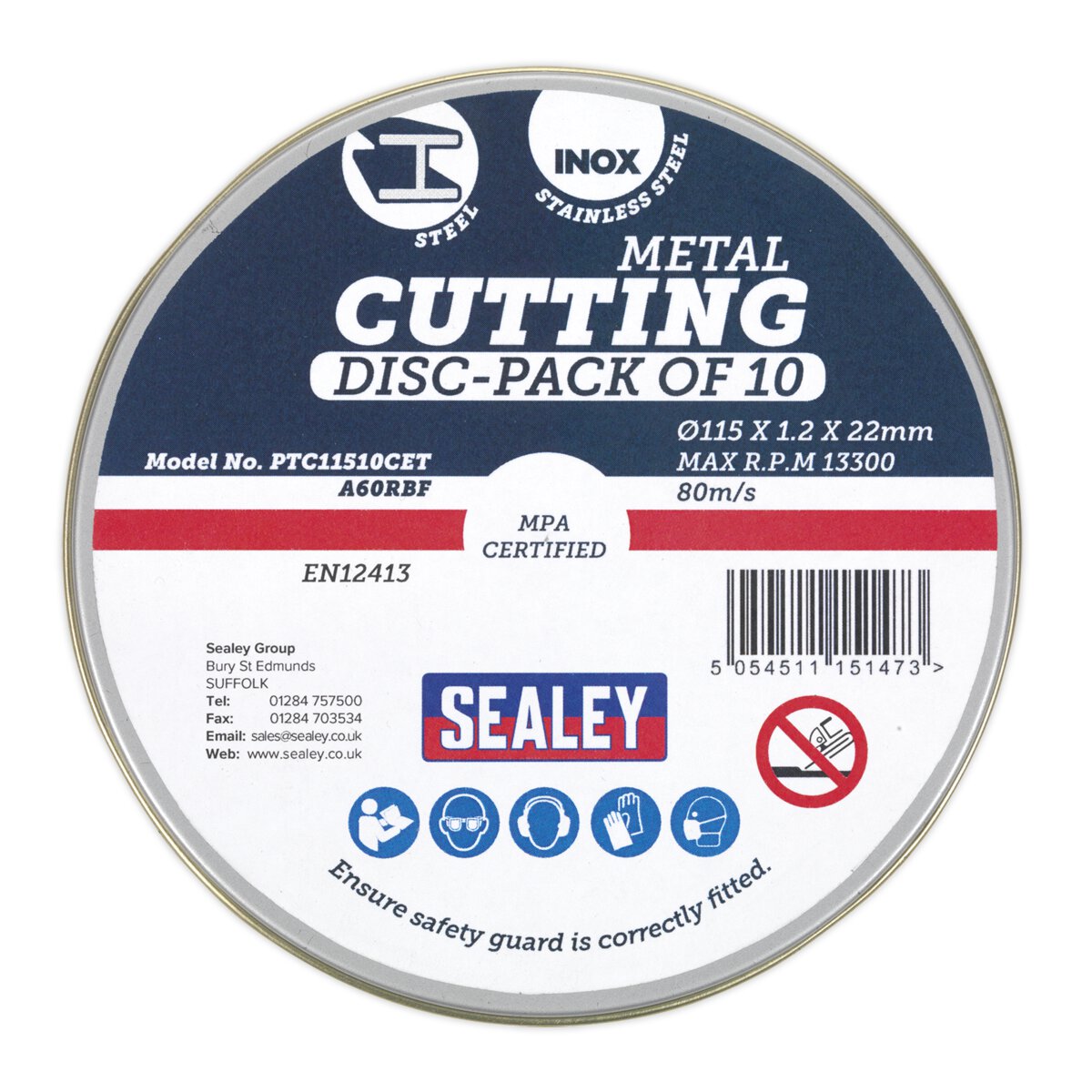 Cutting Disc 115 x 1.2mm 22mm Bore Pack of 10