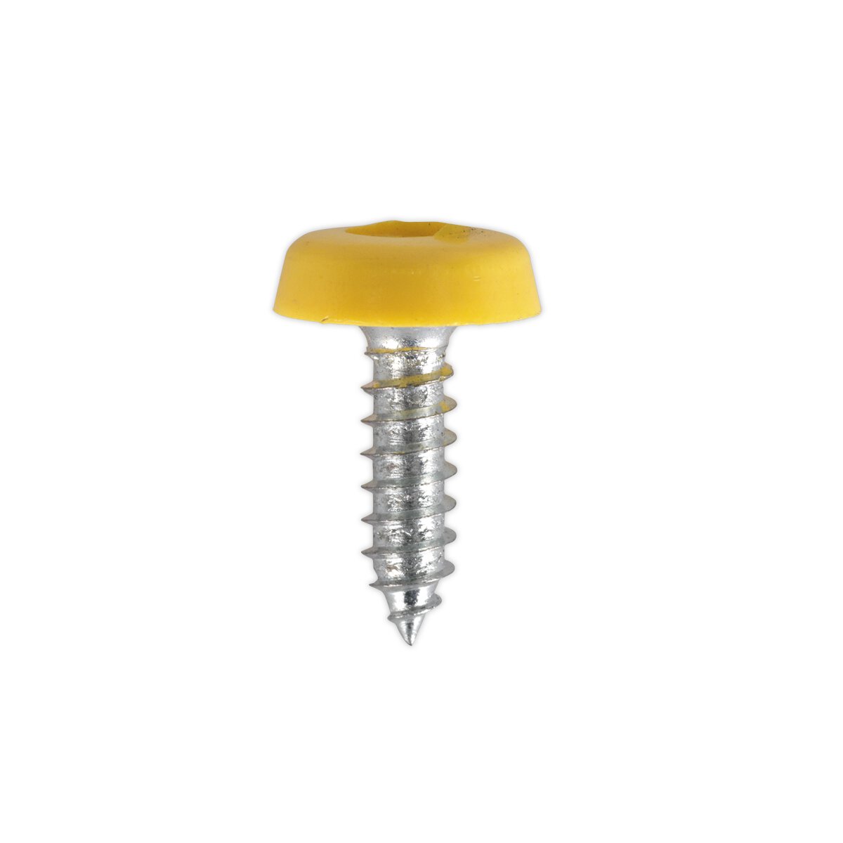 Numberplate Screw Plastic Enclosed Head 4.8 x 18mm Yellow Pack of 50