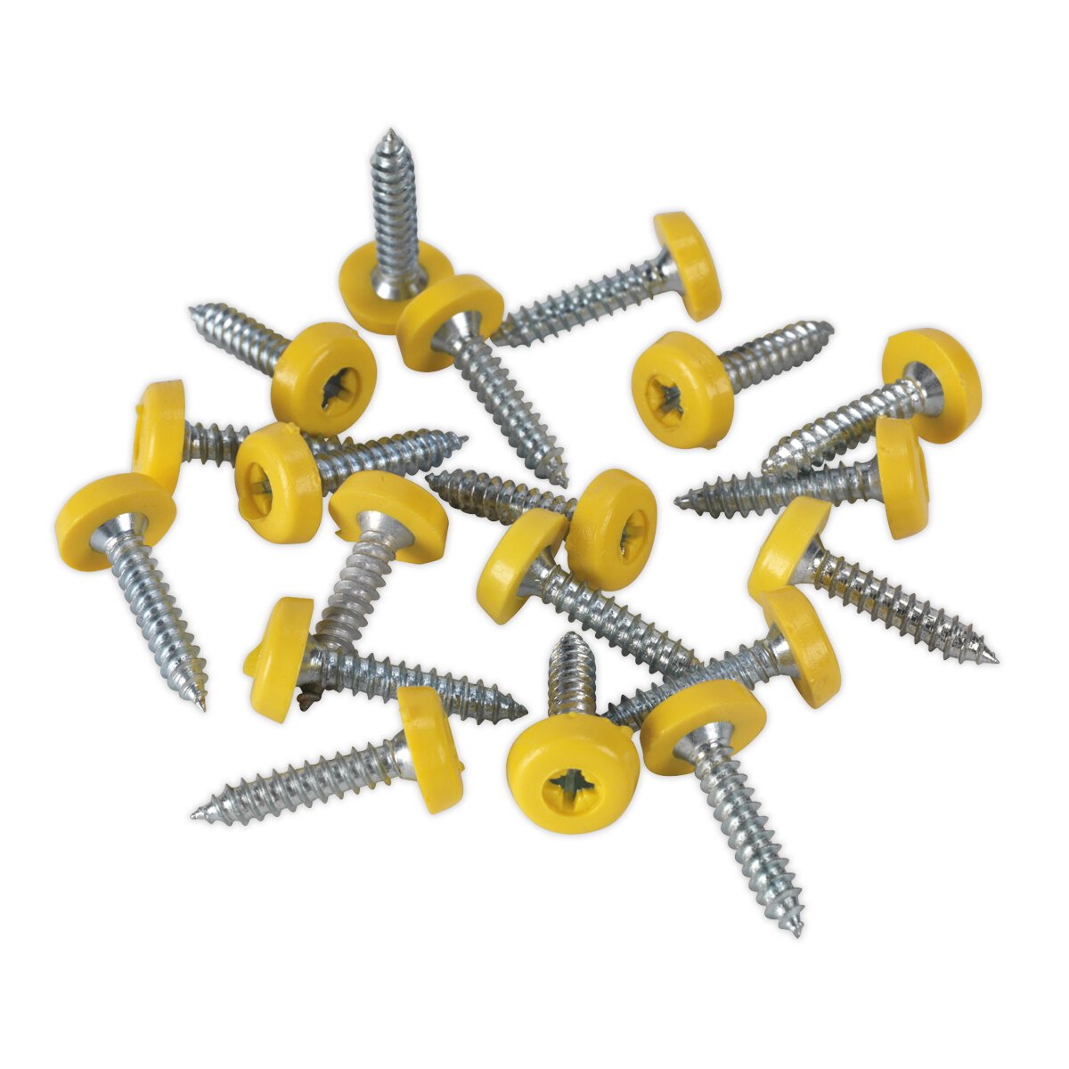 Numberplate Screw Plastic Enclosed Head 4.8 x 24mm Yellow Pack of 50