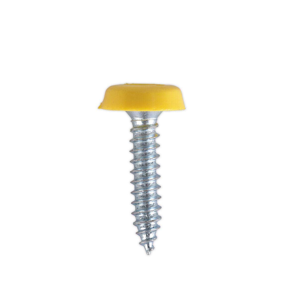 Numberplate Screw Plastic Enclosed Head 4.8 x 24mm Yellow Pack of 50
